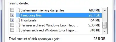 28.1 GB of "Temporary files"