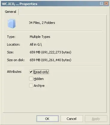 Ctrl+A all files and folders, total size ~659 MB