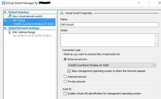 Here it's the virtual switch configuration