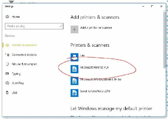 Microsoft Print to PDF