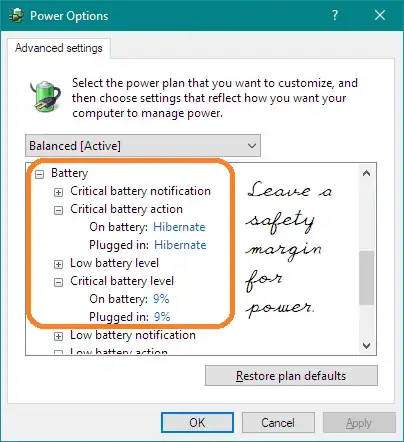Battery safety margin
