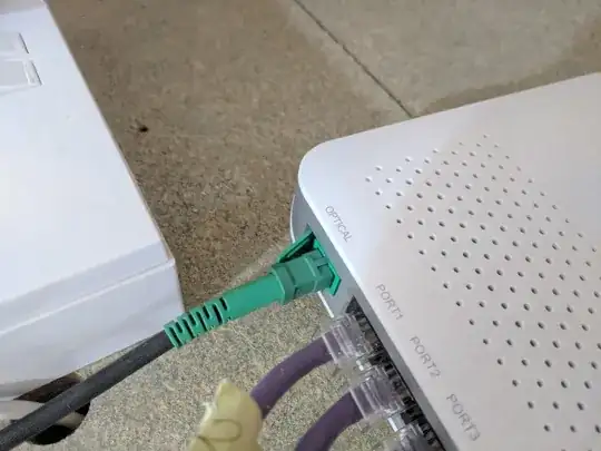 Image: Green fiber cable in question