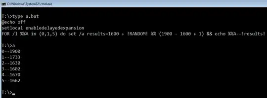 Screenshot of command-prompt with expected results from script