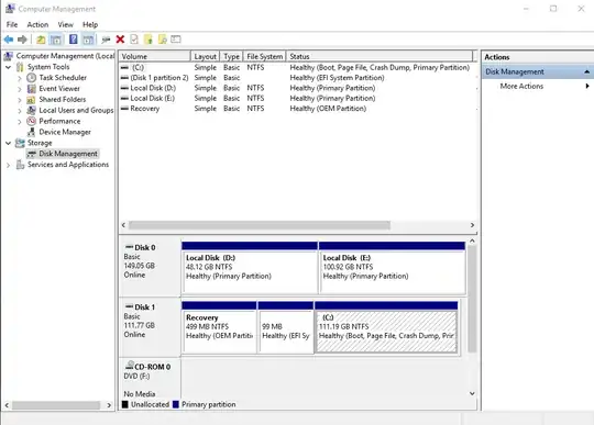 Image of my disk management
