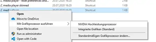 program context menu