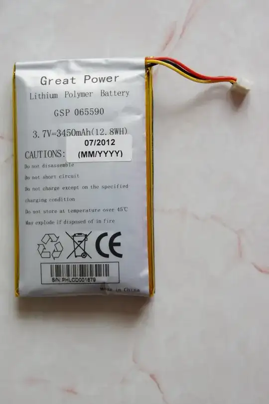 Swollen LiPo battery from tablet