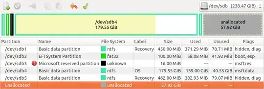 Screenshot from GParted
