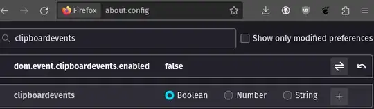 screenshot of a Firefox about:config value
