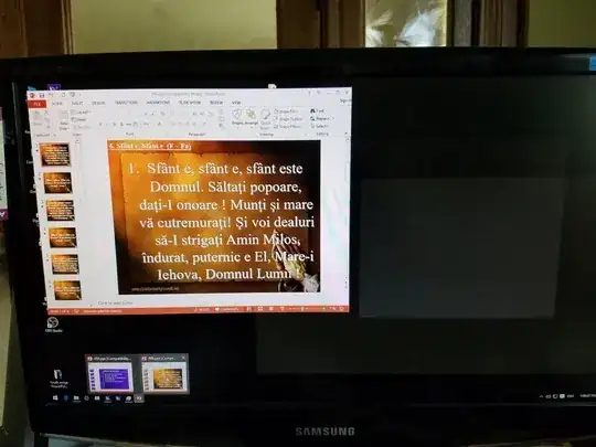 I click on the PPT icon in the taskbar and hover the 2nd thumbnail - all the windows are faded out and only the window I hover is viewable