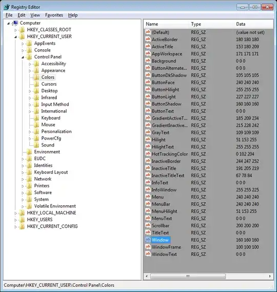 Window Color and Appearance Registry