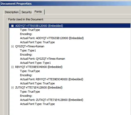 fonts embedded in PDF