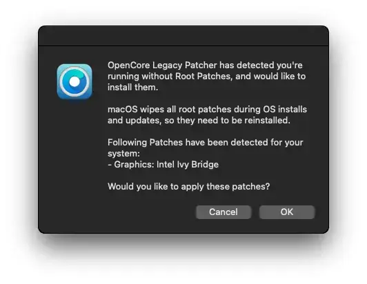 OpenCore root to install Root Patches