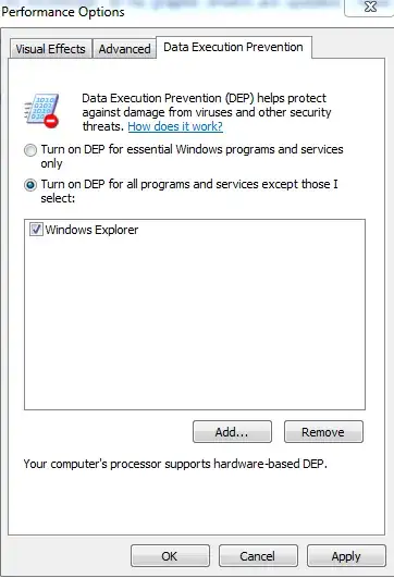 from there click on turn on dep 