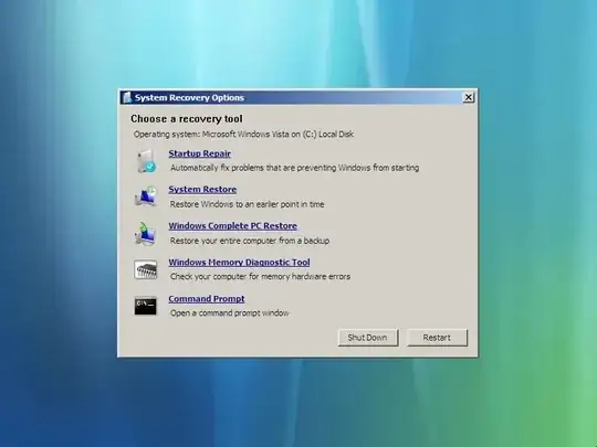 Screenshot of System Recovery Options screen