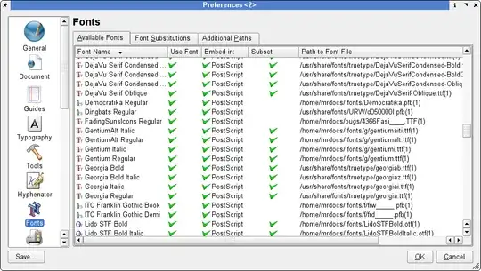 screenshot of the Fonts preference tab