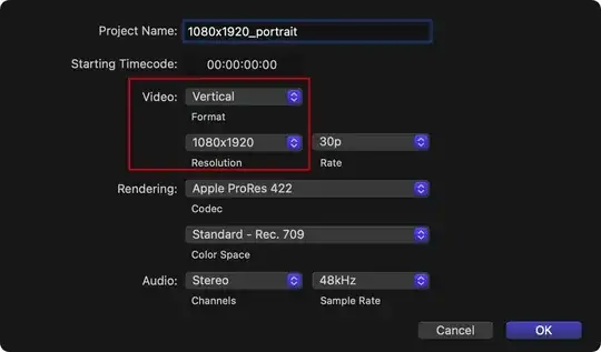 create project 1080x1920