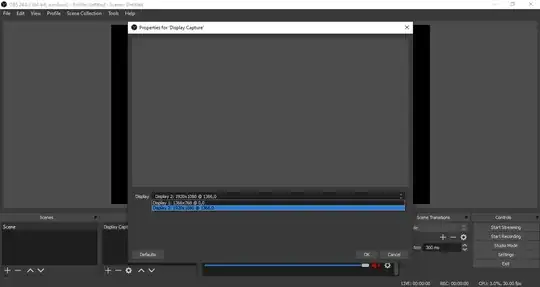 OBS Properties for 'Display Capture'