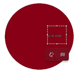 moved text with transparent selection