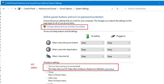 Disable fast startup