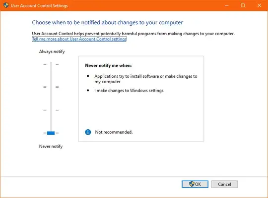 user account control settings