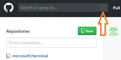 Github search box