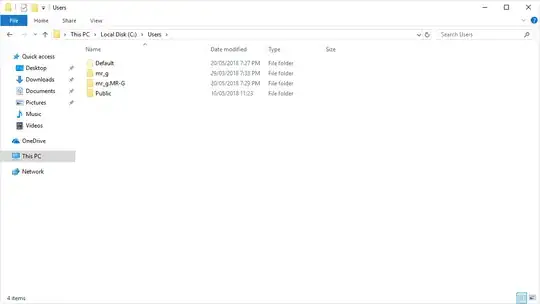 Image of C:/Users directory.