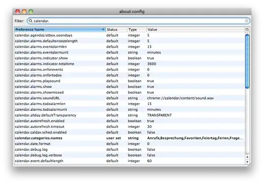 A screenshot of the Config Editor in Thunderbird on a Mac running OS X