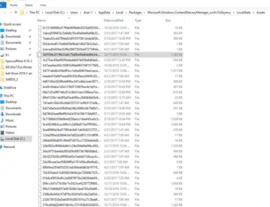 folder containing lock screen pics