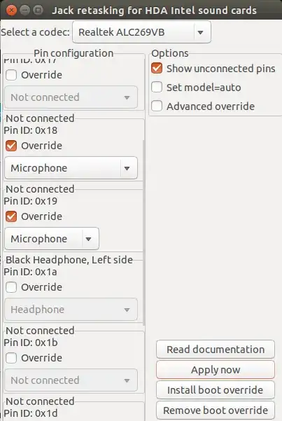Audiorejack with unconnected pins
