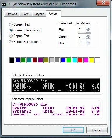 properties - colors tab