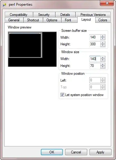 Shortcut properties, Layout tab