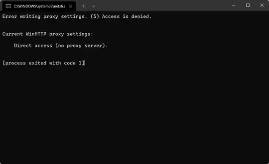Windows Terminal proxy error