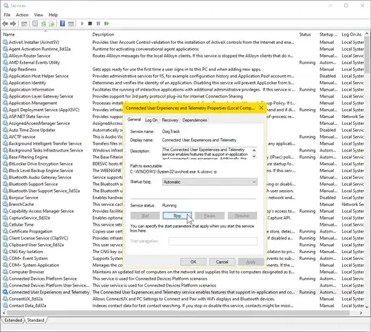 Stop and disable the DiagTrack service.