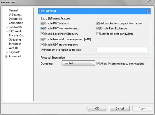 BitTorrent settings in uTorrent