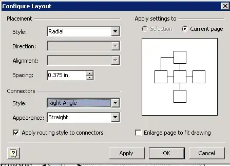Visio 2007 Configure Layout Screen