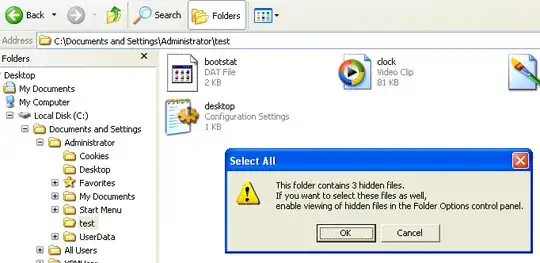 XP select all warning