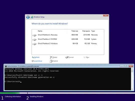 Command Prompt in Windows installer