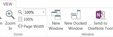 OneNote VIEW ribbon