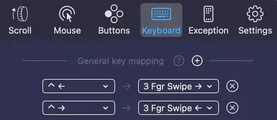 screenshot of settings