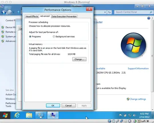 windows control panel showing 1024mb 1(gb) swap plus 1(gb) ram
