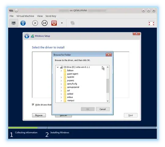 Windows installer: Select the driver to install