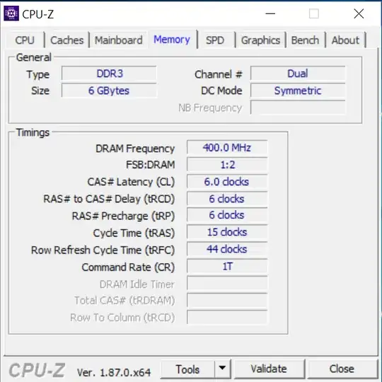 CPU-Z Memory Tab Showing Dual Channel