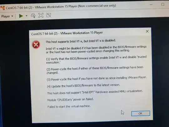 when trying to run centos on workstation