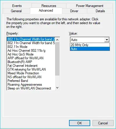 Wifi Adapter Properties