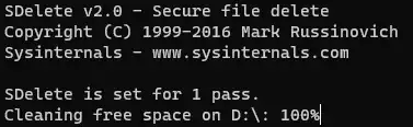 SDelete at 100%