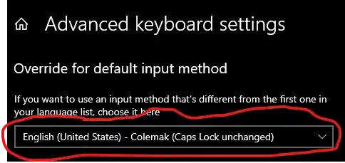 Override of default input method