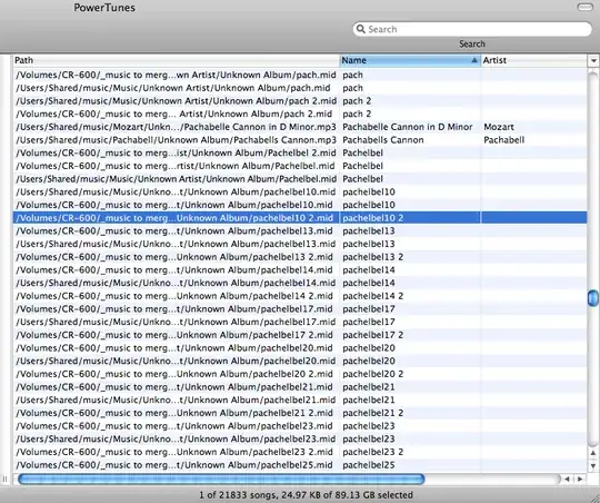 PowerTunes showing Path Column and duplicated items