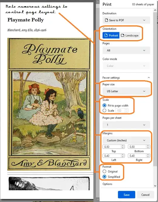 Firefox Print dialog