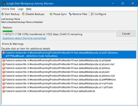Jungledisk restore errors