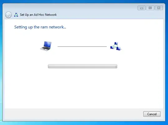'**Set Up a Connection or Network**' window - '**Setting up the <name> network...**' page